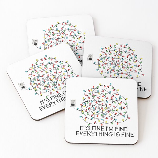 Item preview, It's Fine. I'm Fine. Everything's Fine Christmas Lights designed and sold by BlackCatArtBB.