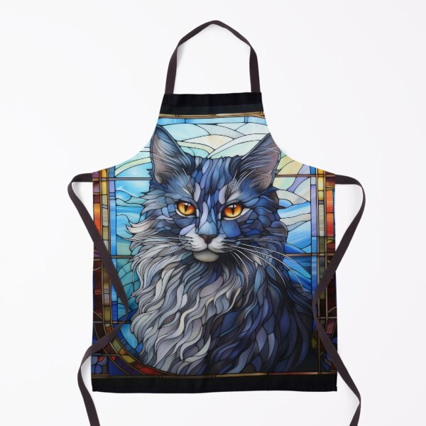 Item preview, Nebelung cat in stained glass designed and sold by Viinde.