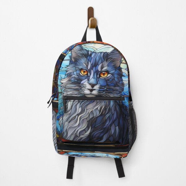 Item preview, Nebelung cat in stained glass designed and sold by Viinde.