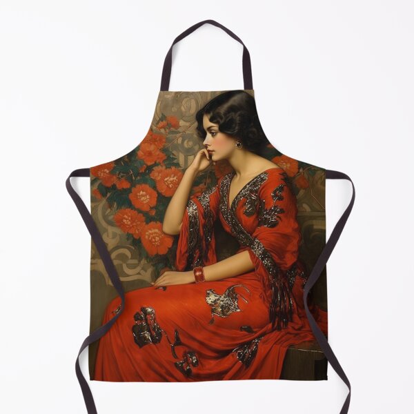 Item preview, Spanish Flamenco Dancer a Red Dress - Art Nouveau Style designed and sold by ArtNouveauChic.