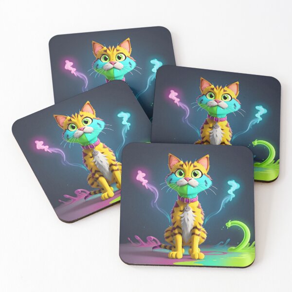 Item preview, Brightly colored cat designed and sold by gosecreativo20.