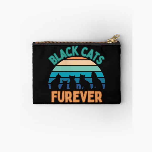 Item preview, Black cats furever celebration with retro sunset background designed and sold by Rosefurn.