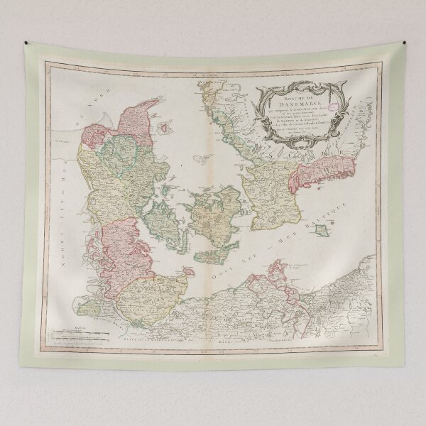 Item preview, Vintage Map of Denmark (1750) designed and sold by BravuraMedia.
