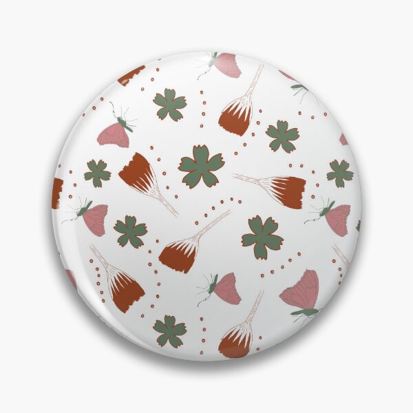 Item preview, Pretty pink green red tropical flowers and butterflies designed and sold by SerahO.