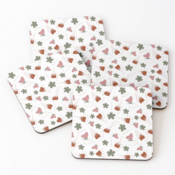 Item preview, Pretty pink green red tropical flowers and butterflies designed and sold by SerahO.