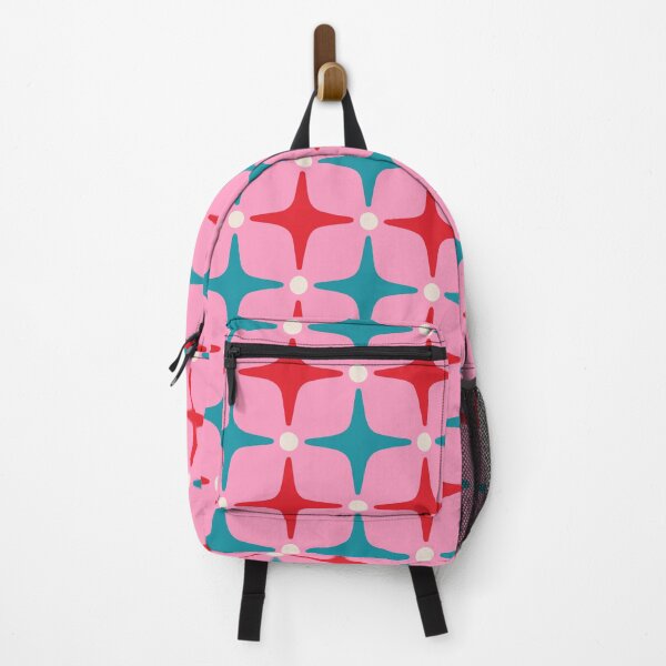 Item preview, Mid Century Modern Starburst Pattern Red Pink and Blue designed and sold by tonymagnerart.