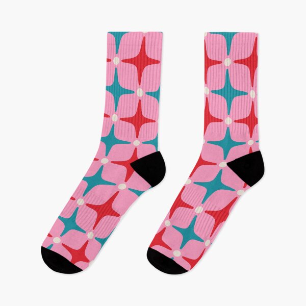 Item preview, Mid Century Modern Starburst Pattern Red Pink and Blue designed and sold by tonymagnerart.