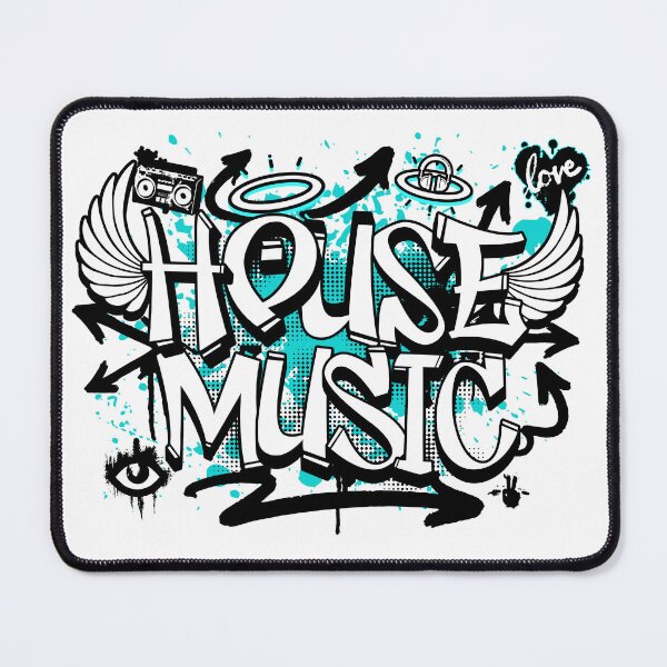 Item preview, HOUSE MUSIC - Graffiti Steez (Black/Blue) designed and sold by Discothreadz.