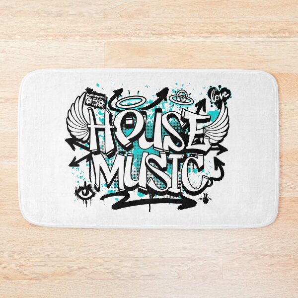 Item preview, HOUSE MUSIC  - Graffiti Steez (Black/Blue)  designed and sold by Discothreadz.