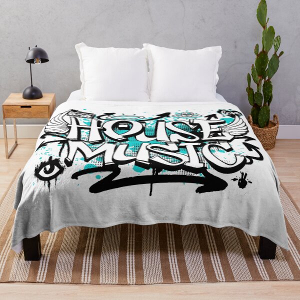Item preview, HOUSE MUSIC  - Graffiti Steez (Black/Blue)  designed and sold by Discothreadz.