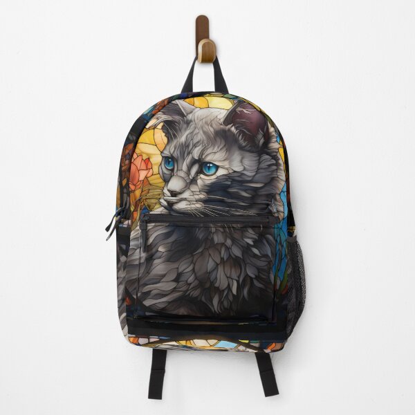 Item preview, Nebelung kitten in stained glass designed and sold by Viinde.