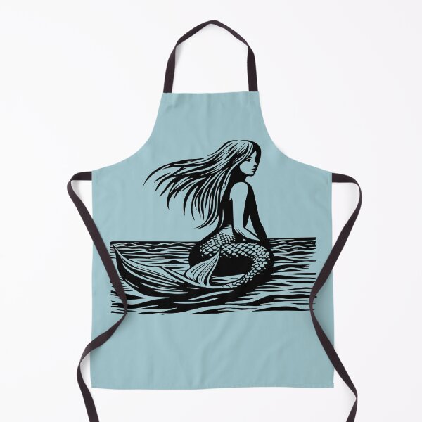 Item preview, Woodcut Mermaid designed and sold by Texterns.