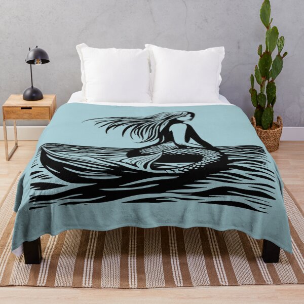 Item preview, Woodcut Mermaid  designed and sold by Texterns.