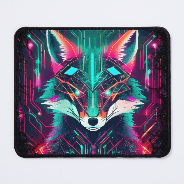 Item preview, Neon Fox tech, cyberpunk style with glowing circuits designed and sold by emaotx.