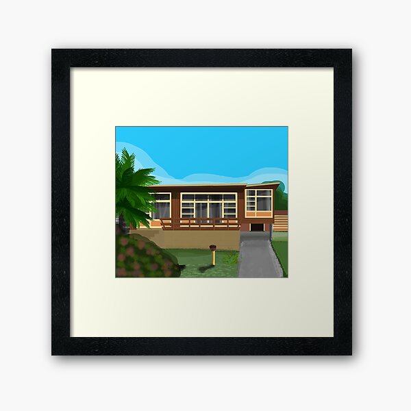 Item preview, Retro House and Palm Trees Nowra designed and sold by Donnahuntriss.