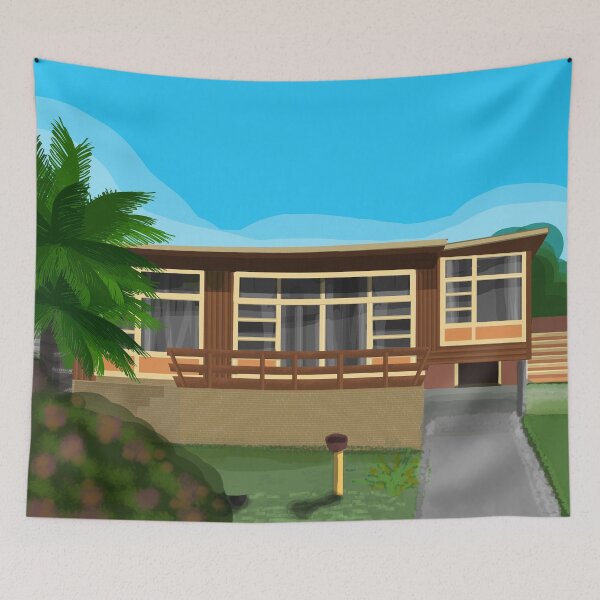Item preview, Retro House and Palm Trees Nowra designed and sold by Donnahuntriss.