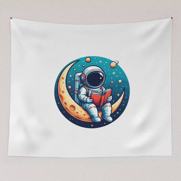 Item preview, Astronaut reading a book in space designed and sold by TomTeeShop01.