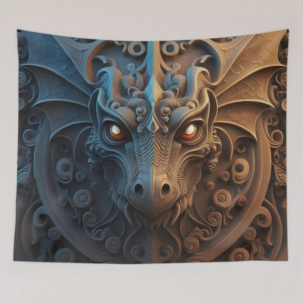 Item preview, Stone Gargoyle Dragon Gothic Glowing Eyes designed and sold by DragonRealms.