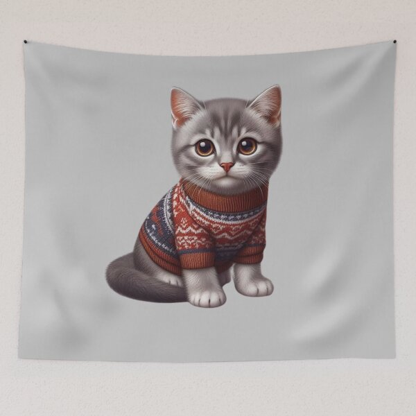 Aperçu de l'œuvre Chat portant un pull créée et vendue par Myra365Art.