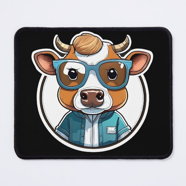 Item preview, Cow wearing glasses sticker designed and sold by Classicrogue.