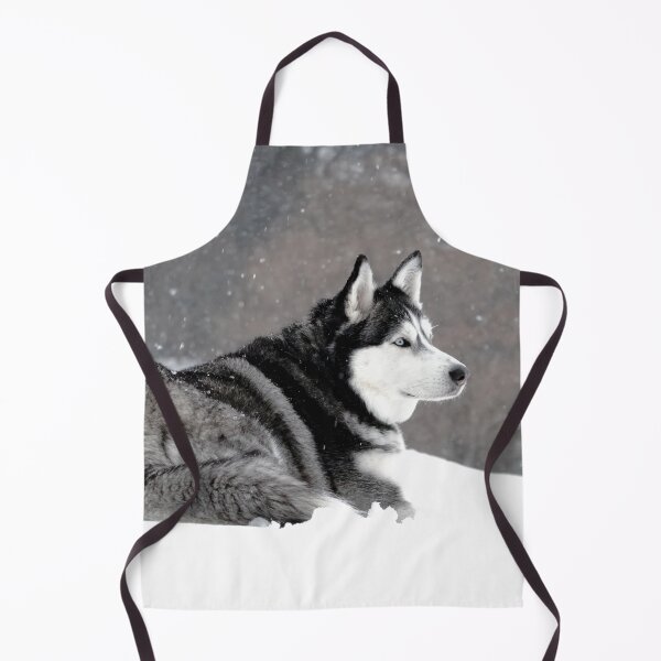 Item preview, A Purebred Husky Inspects His Territory in Heavy Snow designed and sold by myhuskymax.