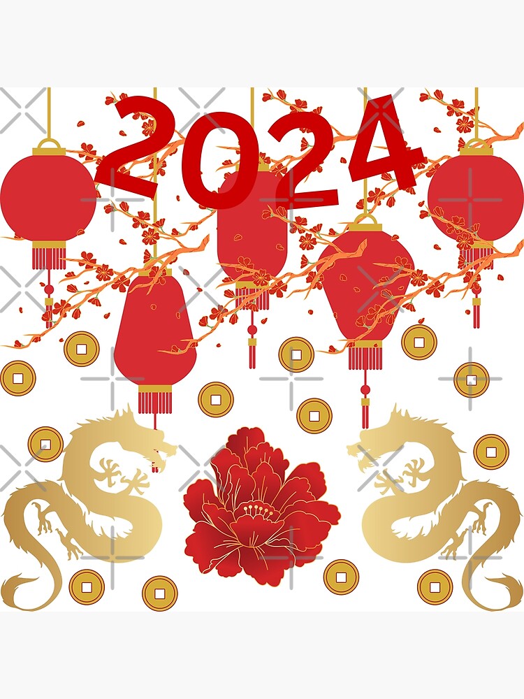 Carte de vœux for Sale avec l'œuvre « Nouvel An chinois 2024 » de
