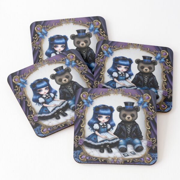Item preview, Goth Girl and Bear designed and sold by SoberMoon Studios .