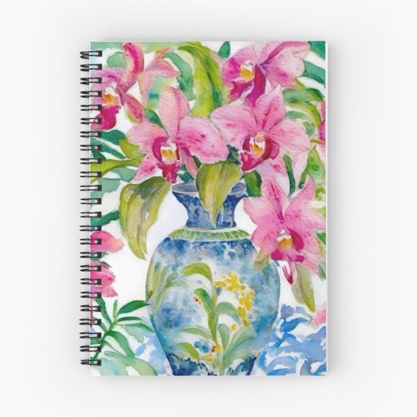 Item preview, Orchids in blue and white chinoiserie jar designed and sold by SophieClimaArt.
