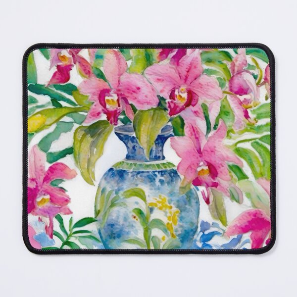 Item preview, Orchids in blue and white chinoiserie jar designed and sold by SophieClimaArt.