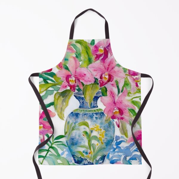 Item preview, Orchids in blue and white chinoiserie jar designed and sold by SophieClimaArt.