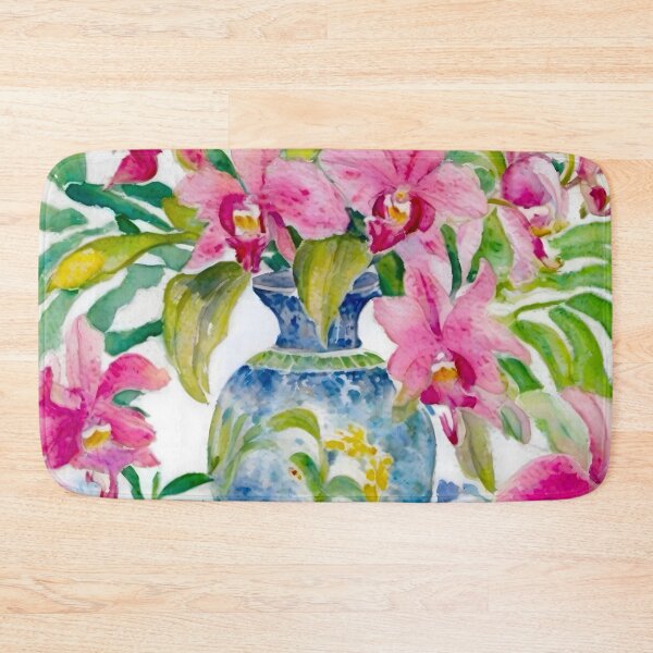 Item preview, Orchids in blue and white chinoiserie jar designed and sold by SophieClimaArt.