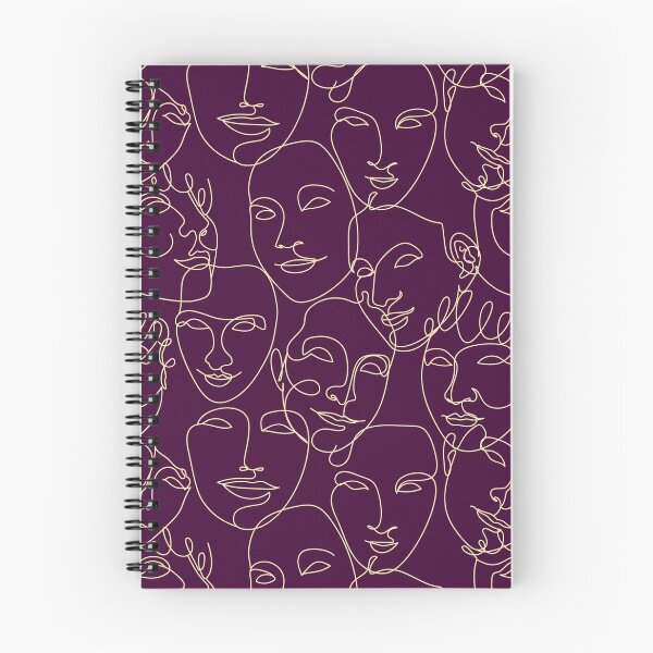 Item preview, Line faces pattern purple background  designed and sold by FatBirdie.