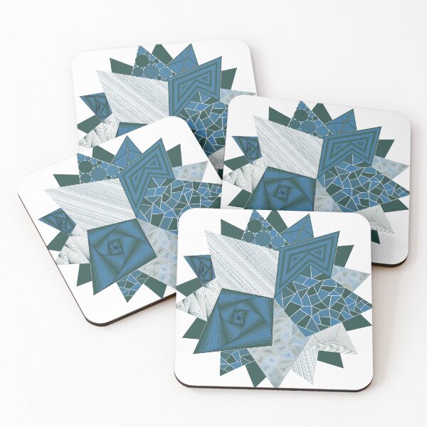 Item preview, Blue and Green Geometric Flower - Golden Angle designed and sold by DHTDesigns.