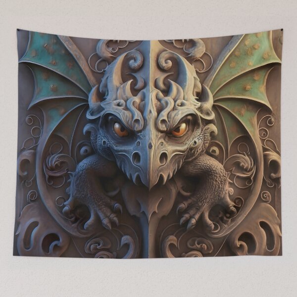 Item preview, Medieval Green Winged Gargoyle Dragon Motif designed and sold by DragonRealms.