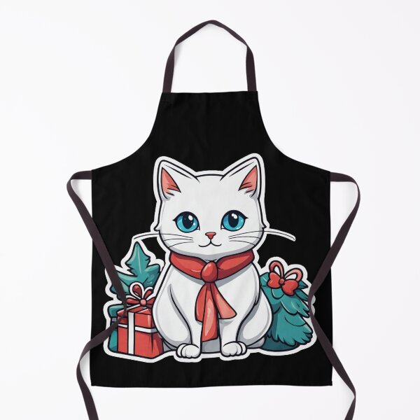 Item preview, Cute white Christmas cat with blue eyes. Cat Christmas gift.2 designed and sold by By-Jeff.