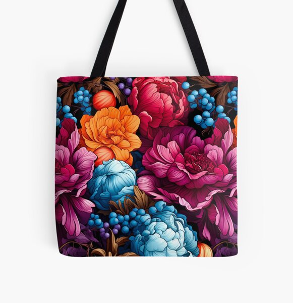 Charming pattern of colourful flowers All Over Print Tote Bag