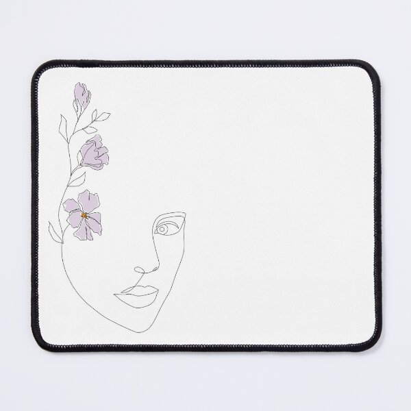 Item preview, Purple Flower Girl Face Line Art designed and sold by ElenaArtDesign.