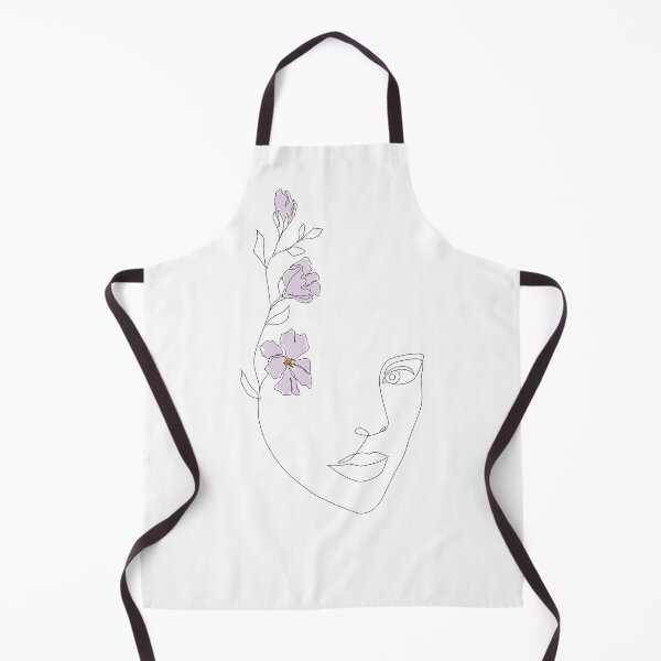Item preview, Purple Flower Girl Face Line Art designed and sold by ElenaArtDesign.