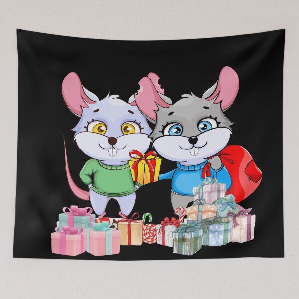 Item preview, Fat Mouse is having fun choosing a gift. designed and sold by attakorn.