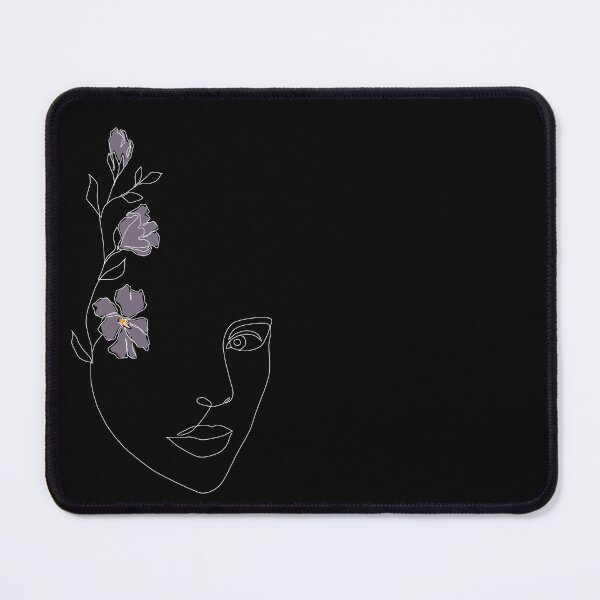 Item preview, Purple Flower Girl Face White Line Art designed and sold by ElenaArtDesign.