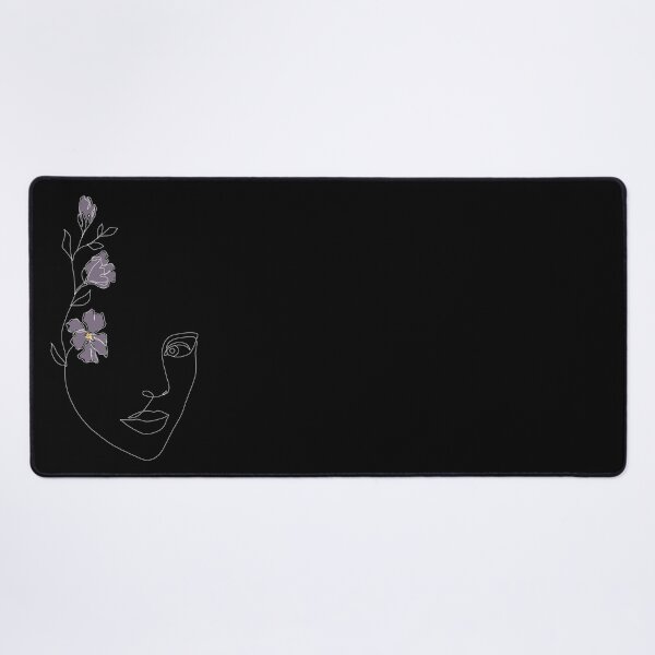 Item preview, Purple Flower Girl Face White Line Art designed and sold by ElenaArtDesign.