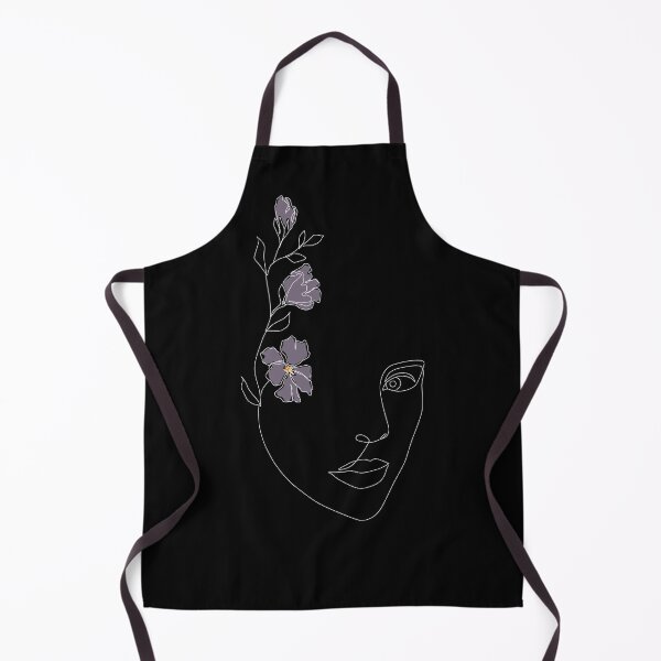 Item preview, Purple Flower Girl Face White Line Art designed and sold by ElenaArtDesign.