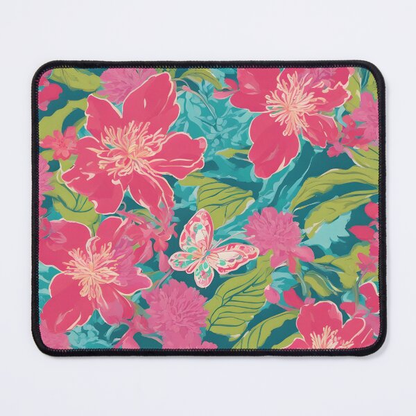 Item preview, Flowers and butterflies on teal background designed and sold by SophieClimaArt.