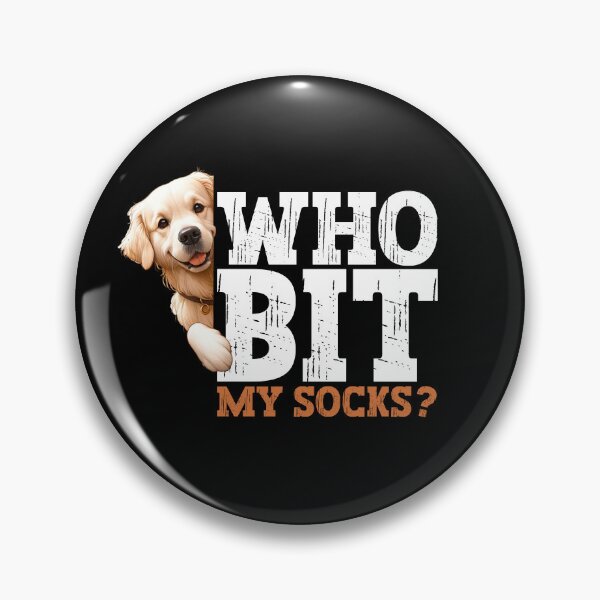 Item preview, Golden Retriever bites Socks Dog Puppy Lover  designed and sold by DAMOTAmagazine.