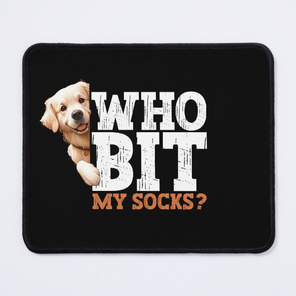 Item preview, Golden Retriever bites Socks Dog Puppy Lover  designed and sold by DAMOTAmagazine.