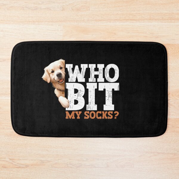 Item preview, Golden Retriever bites Socks Dog Puppy Lover  designed and sold by DAMOTAmagazine.