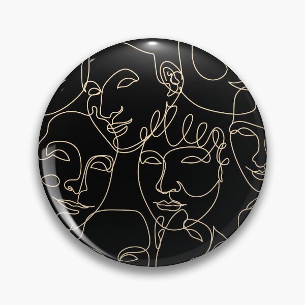 Item preview, Linear faces black background  designed and sold by FatBirdie.