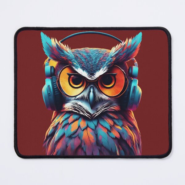 Item preview, Owl with headphones designed and sold by KarakitAI.