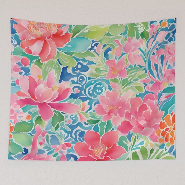 Item preview, Preppy watercolor flowers designed and sold by SophieClimaArt.