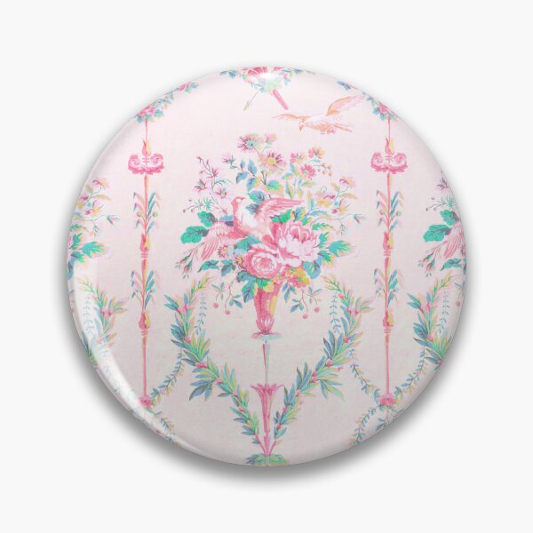 Item preview, French wallpaper birds and flower swags designed and sold by Wendy Paula Patterson.